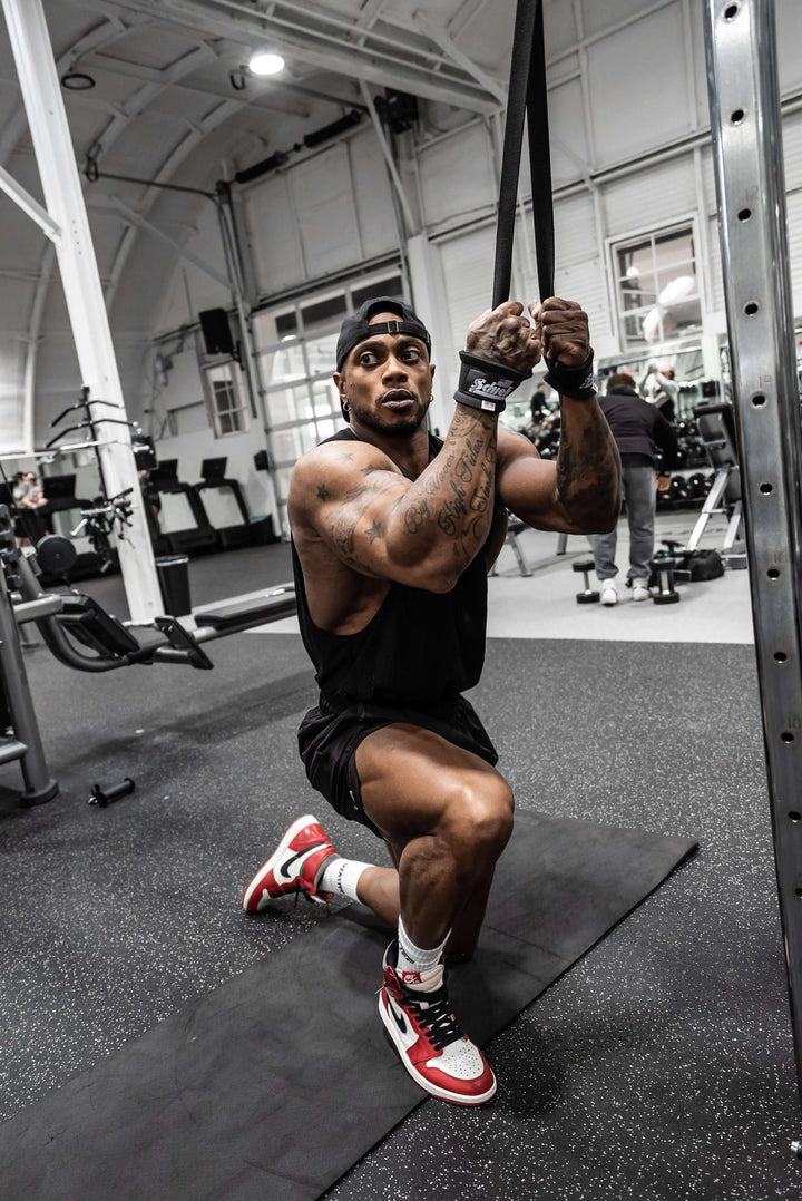 hanging ab straps black