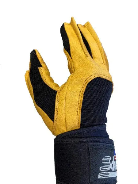 Model 425F Power Series Lifting Gloves with Wrist Wraps & Full Finger Protection Schiek Sports