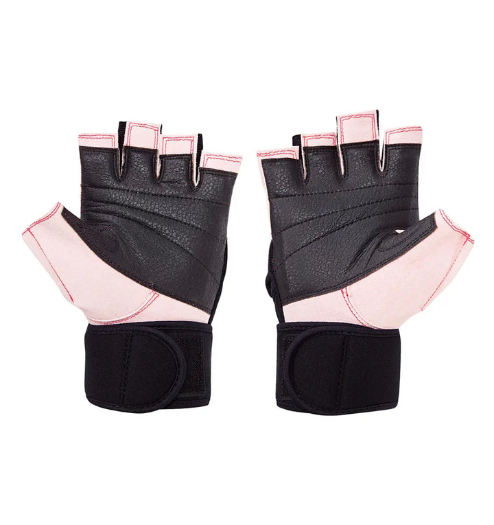 Model 540 Pink Platinum Series Lifting Gloves with Wrist Wraps Schiek Sports