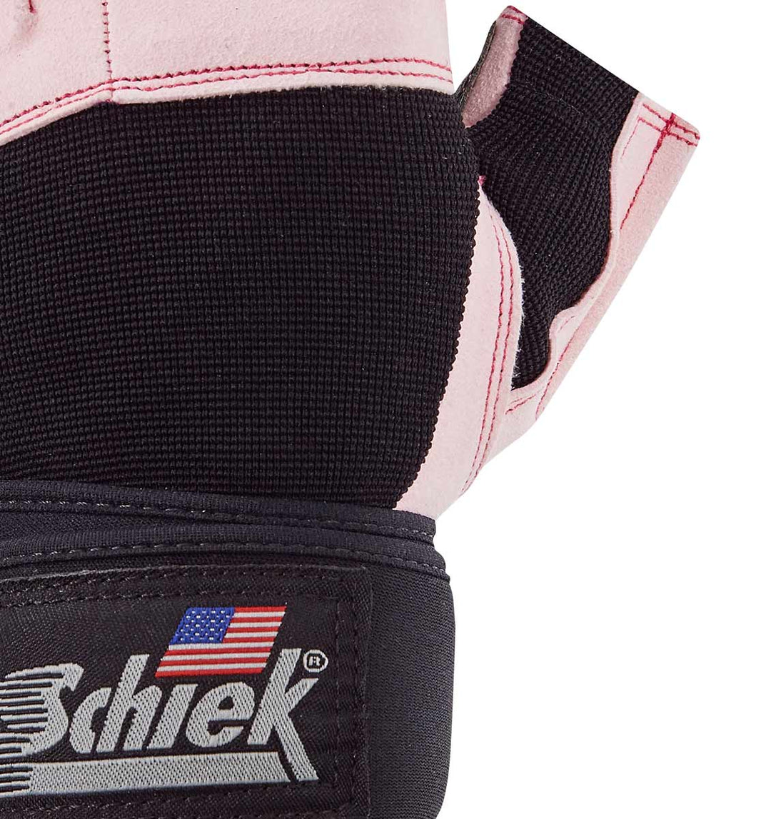 Model 540 Pink Platinum Series Lifting Gloves with Wrist Wraps Schiek Sports