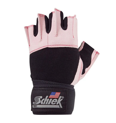 Model 540 Pink Platinum Series Lifting Gloves with Wrist Wraps Schiek Sports